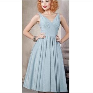 Stop Staring Silver Fit and Flare Dress